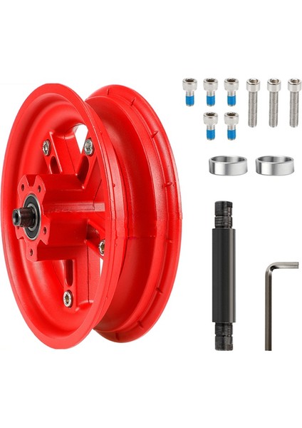 Pro/pro2 8.5 Inç Elektrikli Scooter Bölünmüş Tekerlek Göbeği Alüminyum Alaşımlı Arka Tekerlek Jantları Katı Lastik Scooter, Kırmızı (Yurt Dışından)