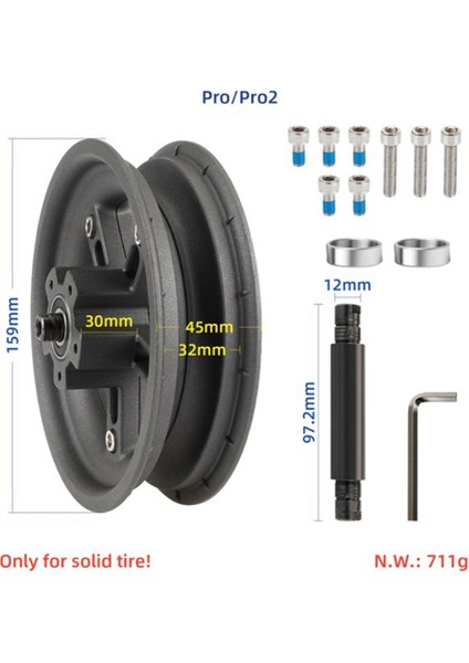 Pro/pro2 8.5 Inç Elektrikli Scooter Bölünmüş Tekerlek Göbeği Alüminyum Alaşımlı Arka Tekerlek Jantları Katı Lastik Scooter, Kırmızı (Yurt Dışından) fırsatları