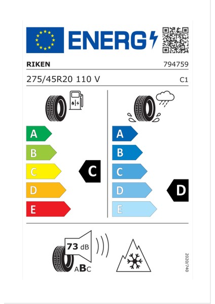 275/45 R20 110V Xl Suv Snow Oto Kış Lastiği (Üretim Yılı: 2023)