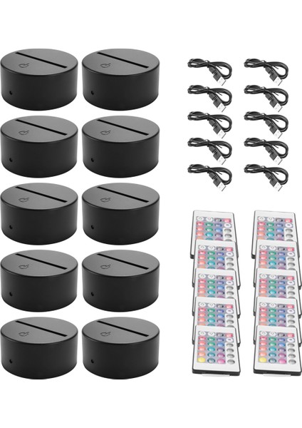 10 Paket 3D Gece LED Işık Lamba Tabanı + Uzaktan Kumanda + USB Kablosu, Akrilik Siyah Için 16 Renk Işık Gösterisi Ekran Standı (Yurt Dışından) fırsatları