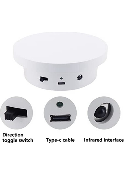 Dönen Teşhir Standı Uzaktan Kumandayla Ayarlanabilir Hız 5,1 In Çap 11 Lb Yük Kapasitesi C Tipi Güç Kaynağı (13 Cm) (Yurt Dışından) fırsatları