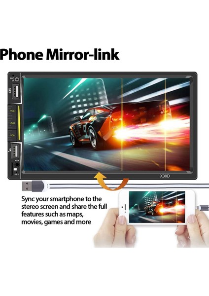 Carplay Özellikli Çift Din Araba Stereo, 7 Inç Dokunmatik Ekran Radyo Bluetooth ve Yedek Kameralı Telefon Ayna Bağlantısı Ses Alıcısı (Yurt Dışından) modelleri