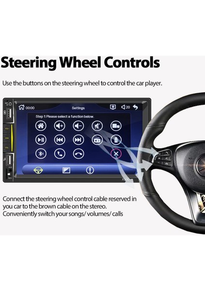 Carplay Özellikli Çift Din Araba Stereo, 7 Inç Dokunmatik Ekran Radyo Bluetooth ve Yedek Kameralı Telefon Ayna Bağlantısı Ses Alıcısı (Yurt Dışından) indirimleri