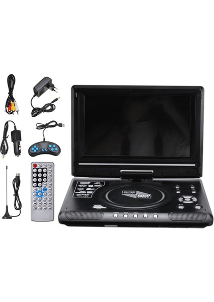 9.8 Inç Taşınabilir Ev Araba DVD Oynatıcı VCD CD Oyun Tv Oynatıcı USB Radyo Adaptörü Desteği Fm Radyo Alıcısı-Ab Tak (Yurt Dışından)