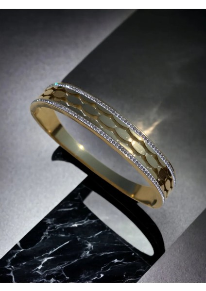 316 L Çelik Sıralı Zirkon Figürlü Kararmaz Antialerjik Kelepçe Bileklik 2 Yıl Garantili fiyatları