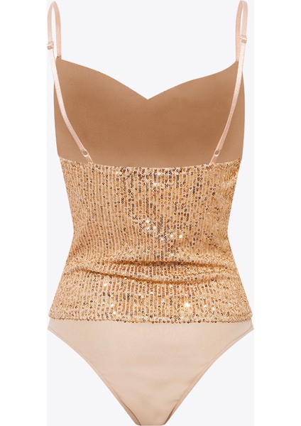 Çıtçıtlı Askılı Pullu Body - Gold fırsatları