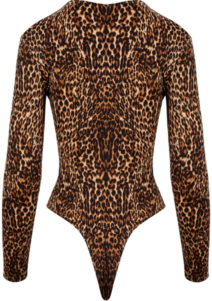 Önü Burgulu Uzun Kollu Leopar Body fiyatları