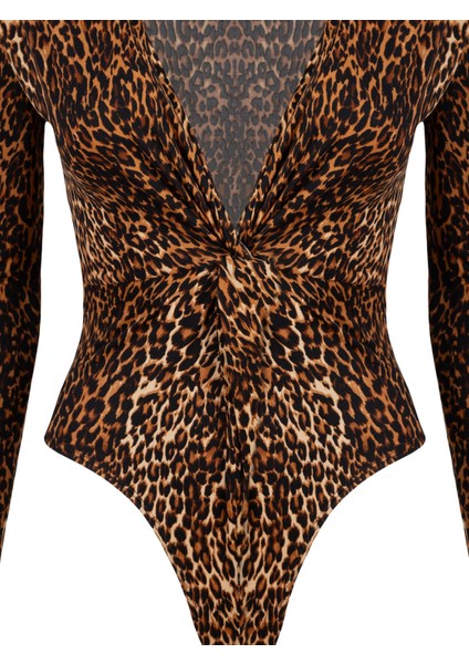 Önü Burgulu Uzun Kollu Leopar Body modelleri