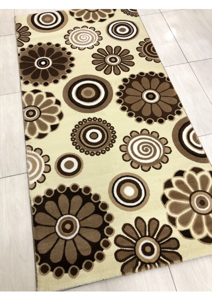 Saray Irmak 11541 R 100X200 Kahve Krem 2 Metre Yolluk !