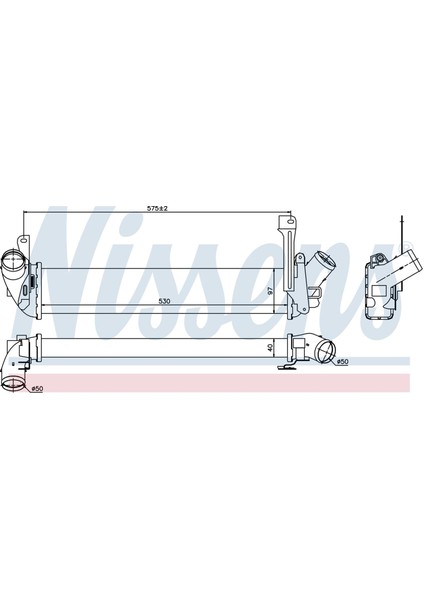 Turbo Radyatoru mt 530X97X40 mm Renault Kangoo Nıssan Kubıstar 1.5 [8200221885]