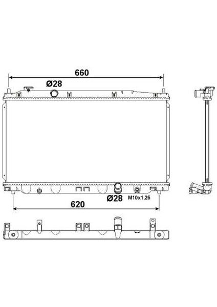 Su Radyatoru Brazıng mt 350X680 mm Honda Jazz 1.3. Cıty 1.4 [19010]