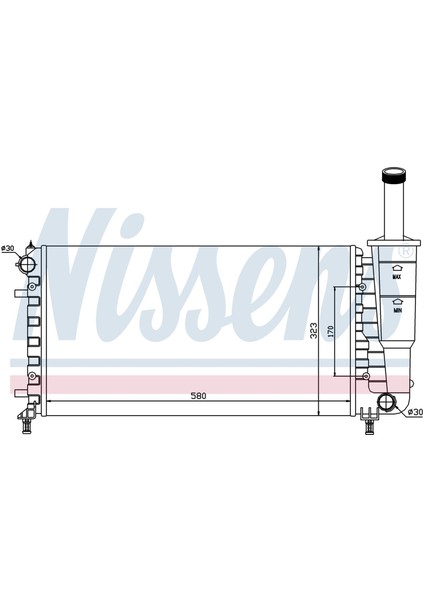 Su Radyatoru Mekanık mt 580X323X23 mm Fıat Idea 1.2 16V Punto [51724183]