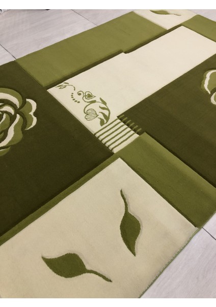 Vizyon Carving 9090 Yeşil 125X180 Krem Yeşil Halı !