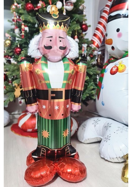 Kırmızı Kurşun Asker Folyo Balon Yılbaşı Balonu Fındıkkıran Nutcracker Şekilli Folyo Balon fiyatları