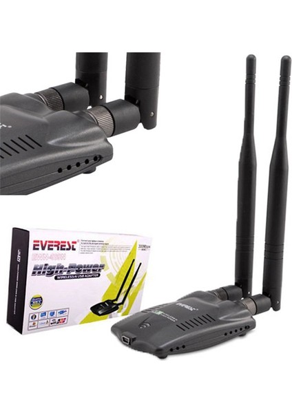 Go İthalat Everest EWN-689N 300 Mbps Wıreless USB Çift Anten (2818)