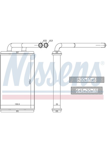 Kalorıfer Radyatoru Brazıng Mt-At 245X156X32 mm Chevrolet Captıva 2.0 D 2.4 [96629611]