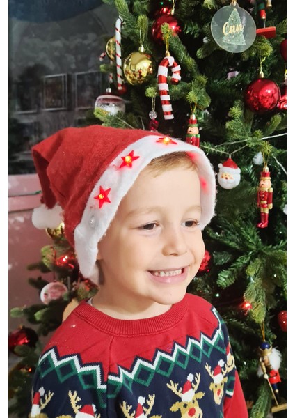 Işıklı Yılbaşı Şapkalı Kırmızı Pamuklu 3 Programlı Işıklı Yeni Yıl Şapka fiyatları