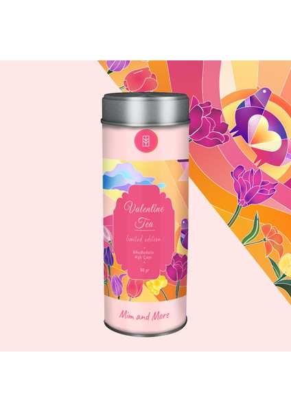 Mim And More Valentine Tea Ahududulu Aşk Çayı 2024 Limited Edition 50 gr & Valentine Sıcak Çikolata 50 gr