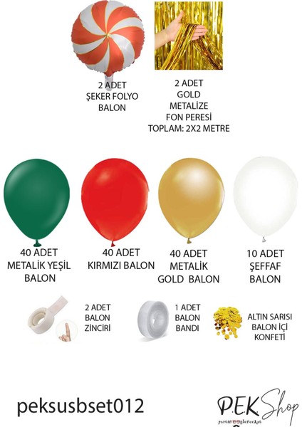 Lüks Yılbaşı Balon Paketi 138 Parça Lüks Yılbaşı Süsleri Büyük Yılbaşı Balon Zinciri fiyatları