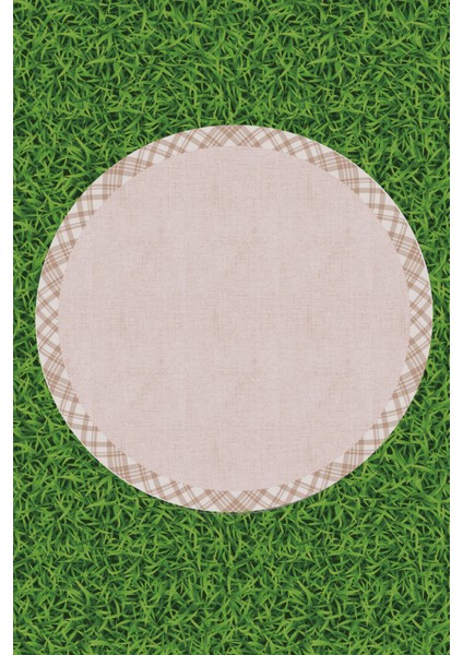 Yuvarlak Piknik Örtüsü Desenli Çok Amaçlı Örtü Sofra Bezi Hobi Örtüsü