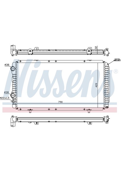 Su Radyatoru Mekanık Mt-At 790X409X32 mm Cıtroen Jumper 1.9 D 2.0 [1301.N0]