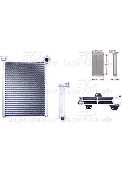 Kalorıfer Radyatoru Brazıng Mt-At 148X203 mm Renault Megane4 Kadjar Talısman 1.2 [271154677R]