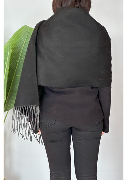 Püsküllü Buklet Atkı Şal 45X200 cm 1285 Siyah fiyatları
