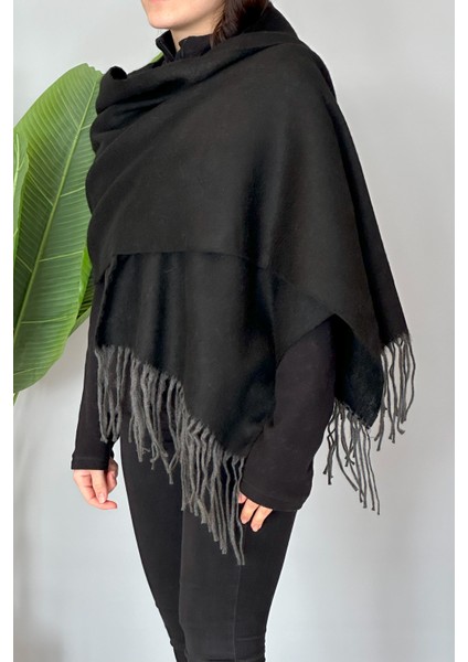 Püsküllü Buklet Atkı Şal 45X200 cm 1285 Siyah fırsatları