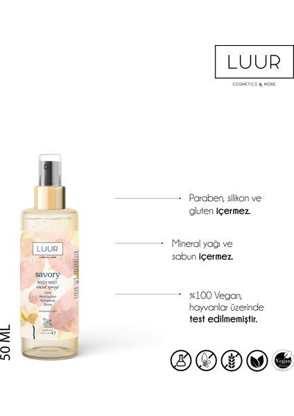 Savory Vücut Spreyi Etkileyici, Uzun Süre Kalıcı Koku, Nemlendiricili 50 ml fiyatları