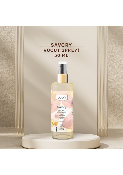 Savory Vücut Spreyi Etkileyici, Uzun Süre Kalıcı Koku, Nemlendiricili 50 ml fırsatları