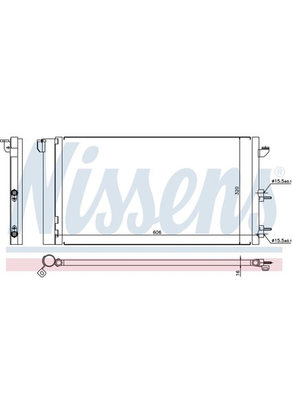 Klıma Radyatoru mt 606X320X16 mm Fıat Panda 1.2. 1.3 Multıjet. [46798100]