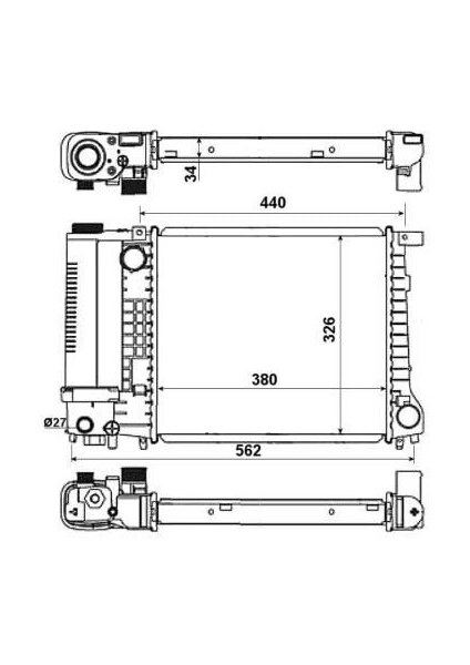 Su Radyatoru Brazıng mt 380X328X32 mm Bmw 3 Serısı E30 M40 [1719300]