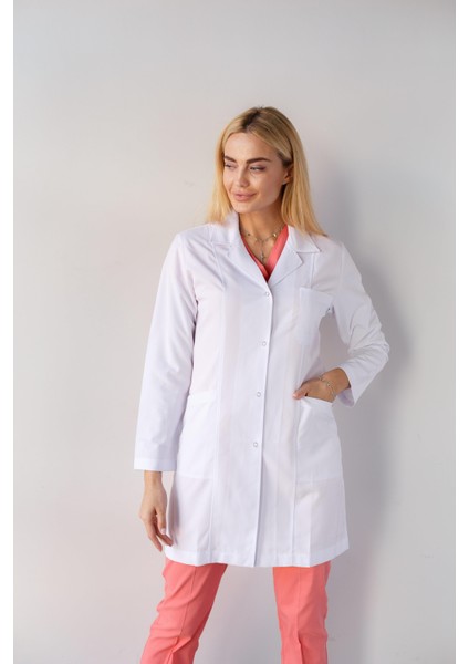 Gömlek Yaka Kadın Doktor Öğretmen Hemşire Laboratuvar Önlüğü