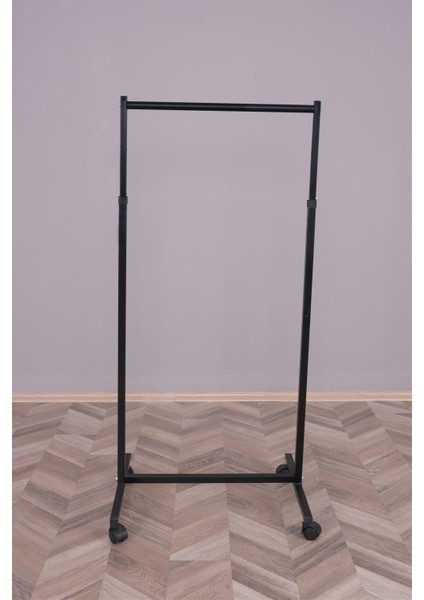 Tekli Ayarlı Siyah Ekonomik Askılık 100 cm