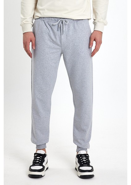 Gri Erkek Paça Ribanalı Eşofman Altı