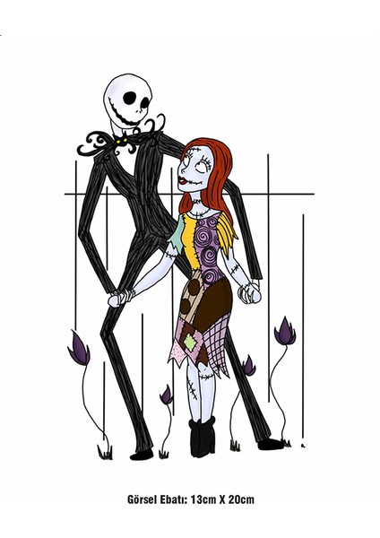 Ölü Gelin Corpse Bride Ütü ile Yapışan Tekstil Dtf Baskı