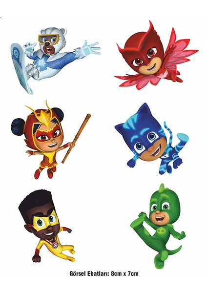 Pj Masks Pijamaskeliler Ütü ile Yapışan Tekstil Dtf Baskı