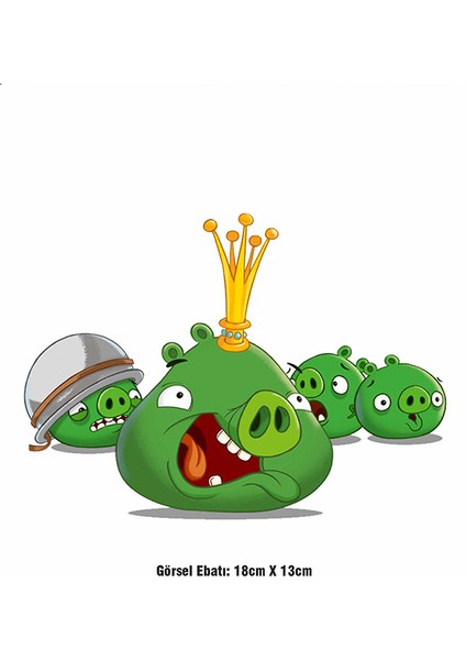 Angry Birds Yeşil Domuzlar Ütü ile Yapışan Tekstil Dtf Baskı