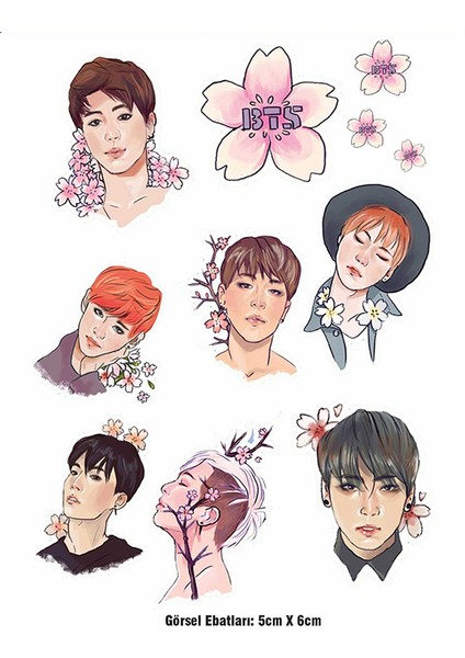 Bts 8 Adet Ütü ile Yapışan Tekstil Dtf Baskı