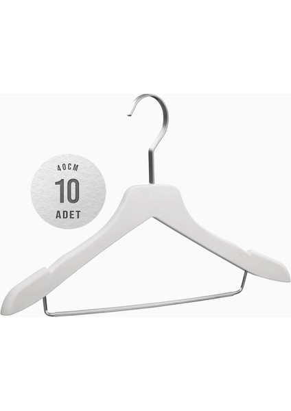 10'lu BPS 40cm Soft Touch Kaplamalı BH Plastik Askı