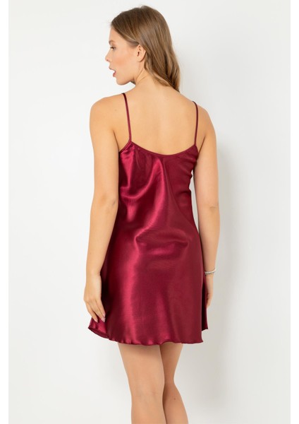 Ince Askılı Güpürlü Mini Saten Gecelik indirimleri