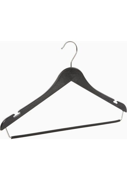 10'lu DBP 40cm Ahşap Görünümlü Dolgulu BH Plastik Takım Askısı