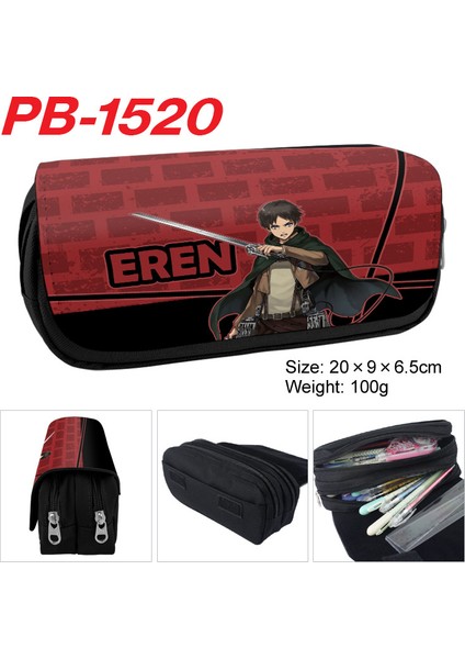 Attack On Titan Renkli Resim Pu Kalem Çantası Büyük Kapasiteli Çift Katmanlı Fermuarlı Kalem Çantası (Yurt Dışından) fiyatları