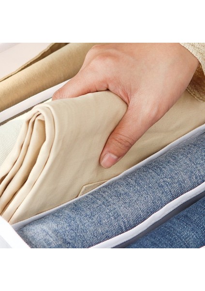 Gri 9 Izgaralı Tişört Stili Izgaralar Kot Pantolon Saklama Kutusu Dolap Elbise Organizatör Istifleme Pantolon Çekmece Bölücü Örgü Ayırma Kutusu Ev Organizatör (Yurt Dışından)