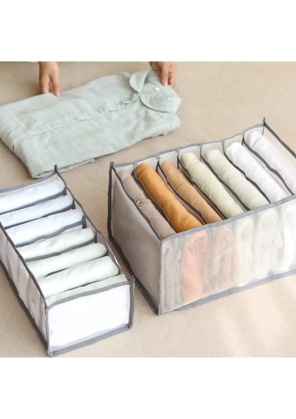 Yeşil Stil Kot Bölmeli Saklama Kutusu Çorap Elbise Külot Organizatör Çekmeceler Bölücü Kutu Saklama Kutusu Dolap Çekmece Bölücü (Yurt Dışından) fırsatları