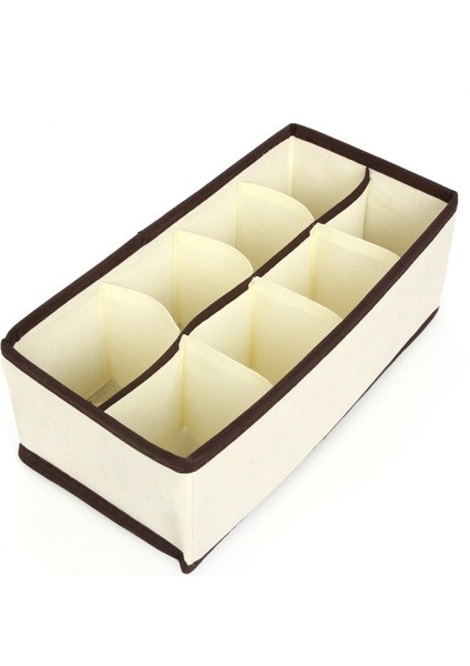 Ecru 8 Izgara Stili Set Iç Çamaşırı Sutyen Organizatör Saklama Kutusu Bej Çekmece Dolap Organizatörleri Kutuları Iç Çamaşırı Atkı Çorap Sutyen 4 Adet (Yurt Dışından)