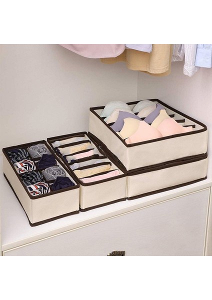 Kırmızı Stil Underwear Bra Organizer Multi-Size Foldable Storage Boxes Closet Drawer Divider Clothes Socks Box Organizer Home Organization (Yurt Dışından) fiyatları