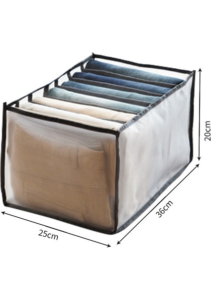 Siyah 7 Izgara Stili Kot Bölmesi Saklama Kutusu Dolap Elbise Çekmecesi Örgü Ayırma Kutusu Istifleme Pantolon Çekmece Bölücü Yıkanabilir Ev Organizatör (Yurt Dışından) fiyatları