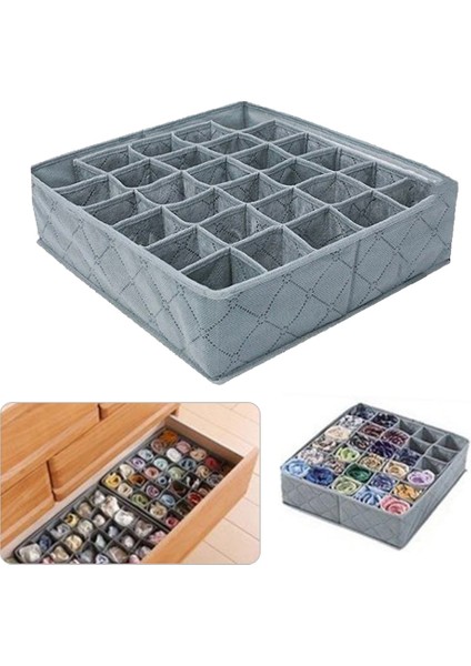 Ordu Yeşili Tarzı Dolap Organizatör Saklama Kutusu Katlanabilir Iç Çamaşırı Ayırma Konteyner Ev Ayrılmış Bölücü Çekmece Çorapları Giysiler Için 30 Izgara Kılıfları (Yurt Dışından) indirimleri