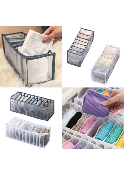 Beyaz 7 Izgara Stili Doozlrdormitory Çorap Için Klozet Düzenleyici Ev Ayrılmış Iç Çamaşırı Saklama Kutusu 7 Izgaralar Sutyen Düzenleyici Katlanabilir Çekmece Düzenleyici (Yurt Dışından) indirimleri